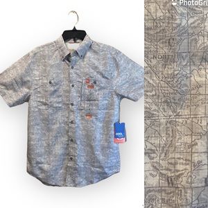 NWT American Outdoorsman Map Print Button Down